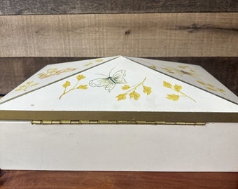 ヴィンテージ バタフライ ジュエリーボックス ミラー付き 14x10.5