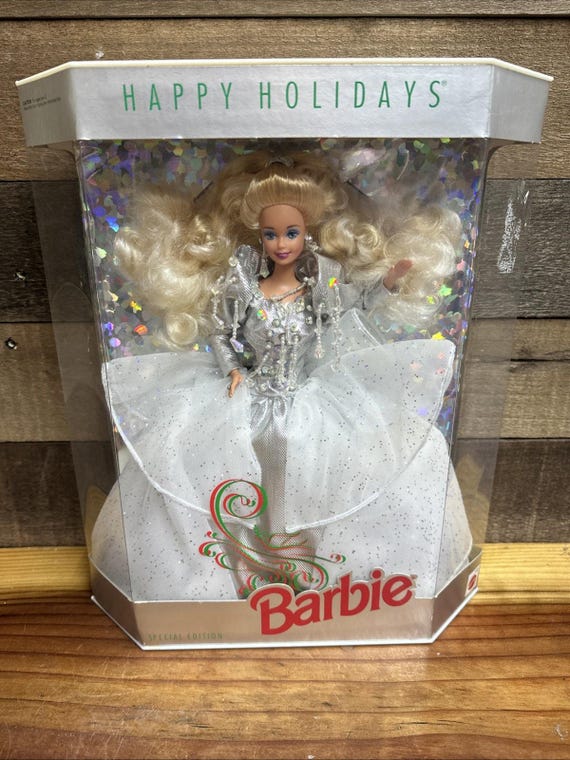 1992 Happy Holidays Special Edition Crystal and Silver Barbie Doll