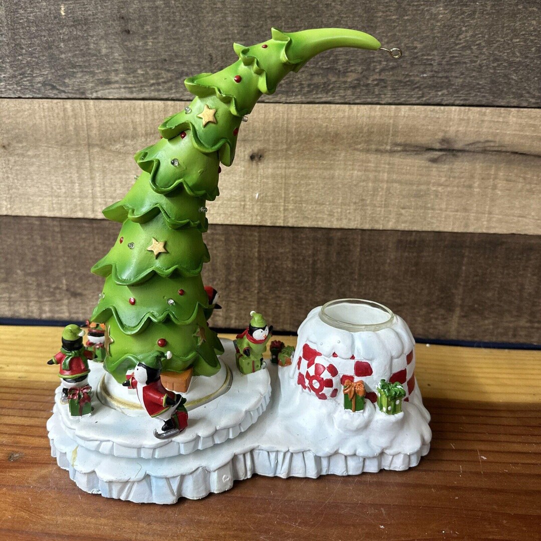 Yankee Candle Hanging Tart Warmer PENGUIN Christmas Tree Musical Lights up Flaw