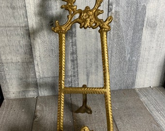 Easel Stand for Wedding Sign > Gold Floor Easel, Painted Metallic Gold Wood Easel  Stand