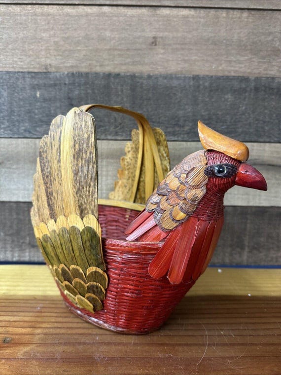 Vintage Wicker Rattan Bambus Trkei Geformter Korb Volkskunst Vogel - Etsy  sterreich