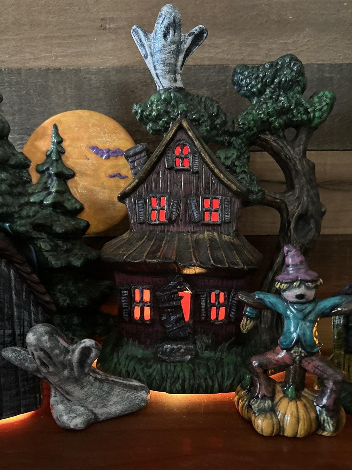 Vintage Glenview Ceramic Handpainted Halloween Village 7pc - Etsy