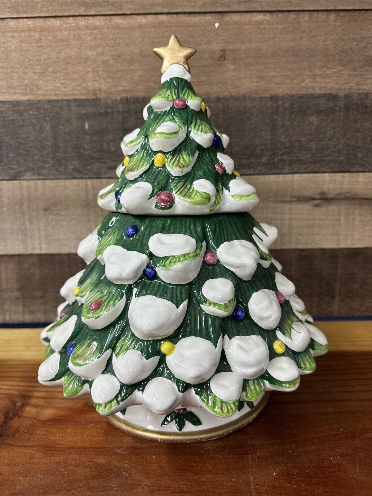 Cracker Barrel Christmas Tree Cookie Jar In Box