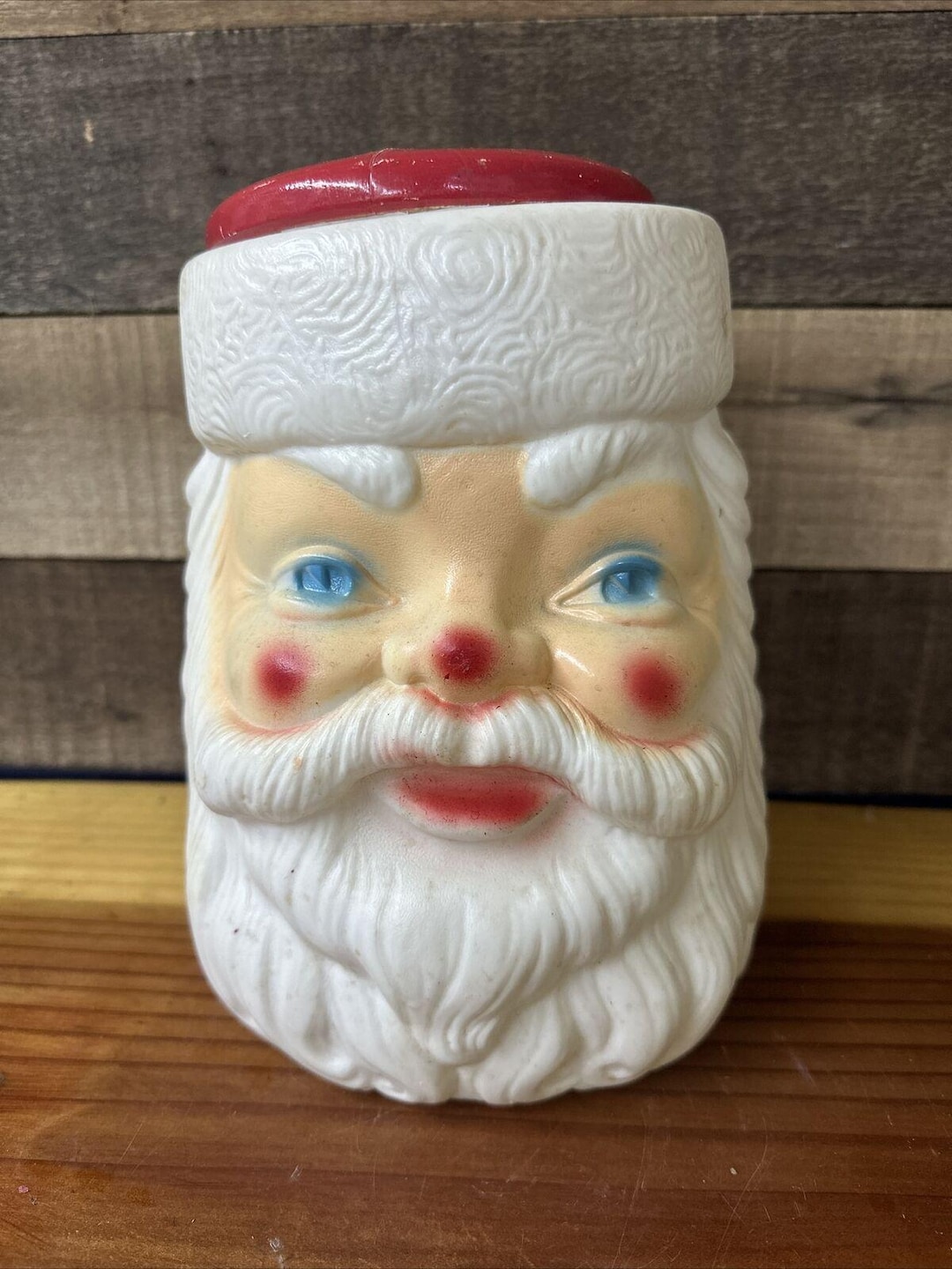 Empire Plastic Blow Mold Santa Claus Head Cookie Jar Christmas