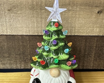 8" Light-Up Ceramic Gnome Christmas Tree Merry Makers The Paper Store