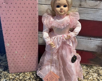 Muñeca de porcelana Cenicienta rosa de Brinn de 1988, de 33 cm (caja certificada con acuse de recibo)