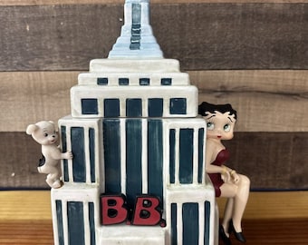 Vintage Vandor Betty Boop Skyscraper Building With Dog Ceramic Cookie Jar In Box