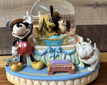 リロ＆スティッチ スノードーム スノーグローブ オルゴール付 サーフィン