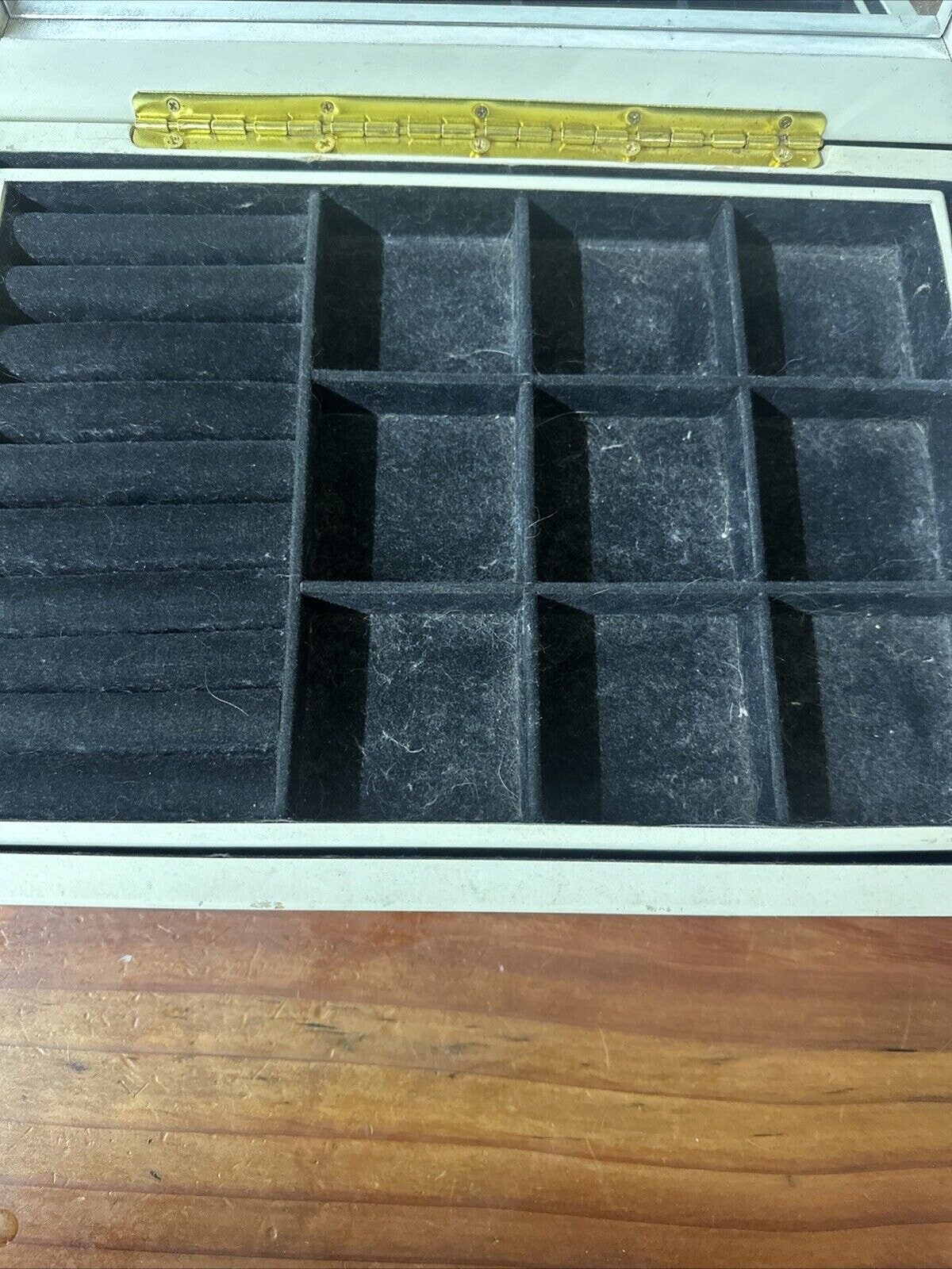 ヴィンテージ バタフライ ジュエリーボックス ミラー付き 14x10.5