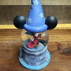 Disney Cute Mickey Mouse Fantasia Sorcerer's Apprentice Figure Mini Snow Globe image 3