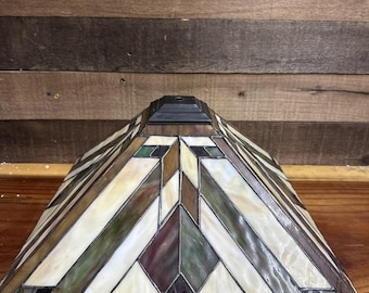 Mission Style-Tiffany Style-Frank Lloyd Wright Stain Glass Lamp Shade 17x17