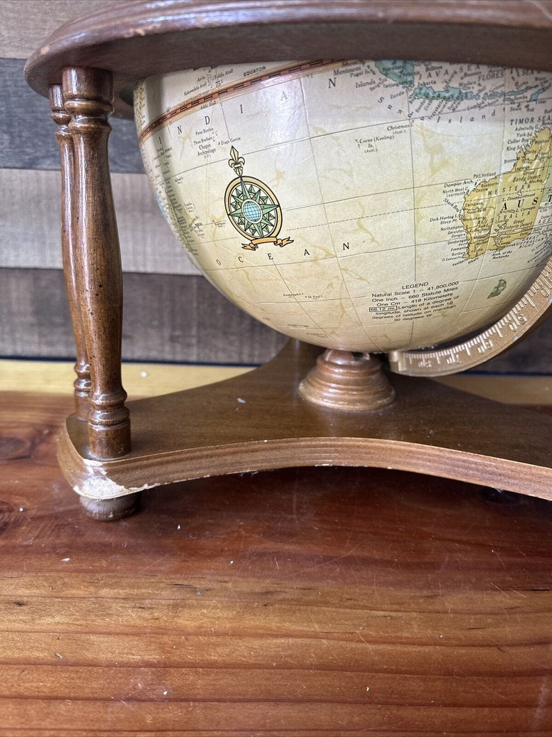 Crams 12” Imperial World Globe With Wood Stand - Etsy