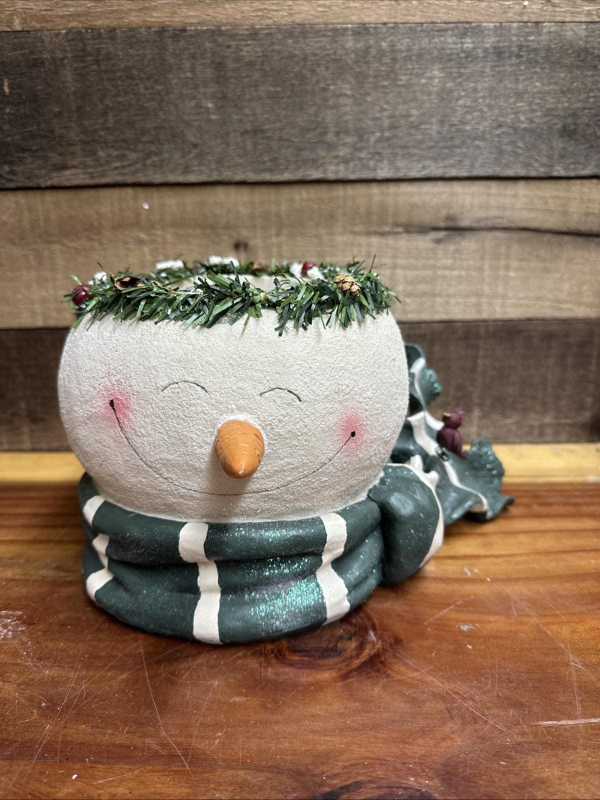 Crazy Mountain Snowman Head Candle Holder Candy Dish Planter - Etsy