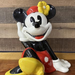 Treasure Craft Minnie Mouse Yellow Flower Cookie Jar