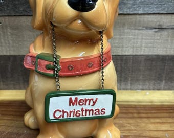 GKAO Yellow Lab koekjestrommel hond met hangend vrolijk kerstfeest/welkomstbord