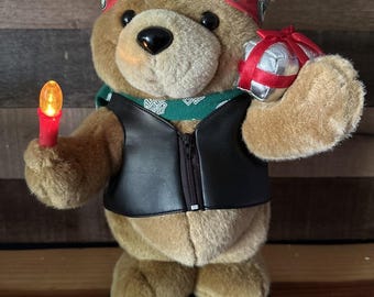 Harley Davidson Animated Bear 1998 Christmas Collection Musical