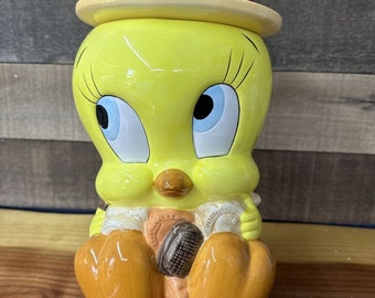 Vintage 1993 Looney Tunes Tweety Bird Cookie Jar Cerámica Warner Bros 11" Alto