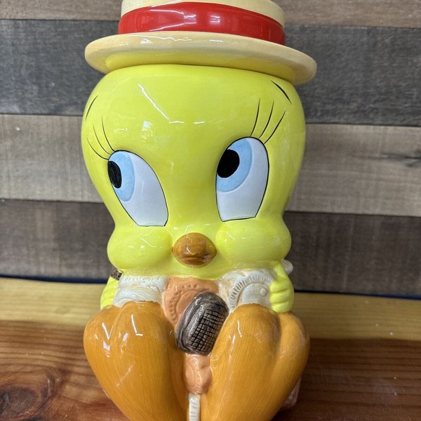 Vintage 1993 Looney Tunes Tweety Bird Cookie Jar Ceramic Warner Bros 11" Tall