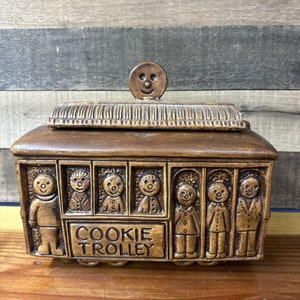 Tarro de galletas con carrito de galletas vintage Treasure Craft - Tapa defectuosa