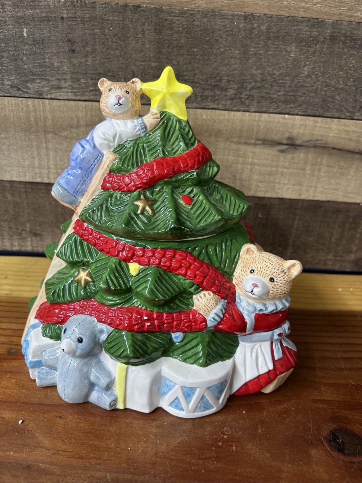 Fitz & Floyd Omnibus Christmas Tree W/bears Cookie Jar - Etsy