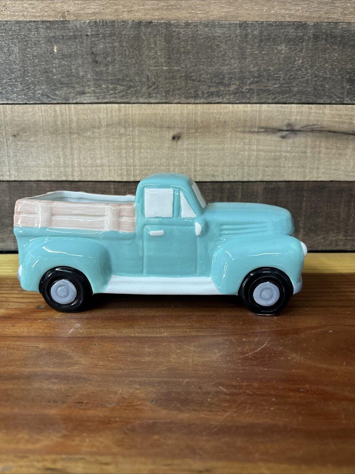 Hobby Lobby Ceramic Truck Container Planter Candy Decor 10” Pastel