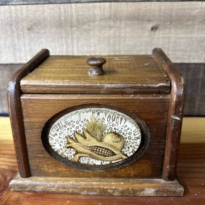 Vintage Wooden Recipe Box Lucite Acrylic Design