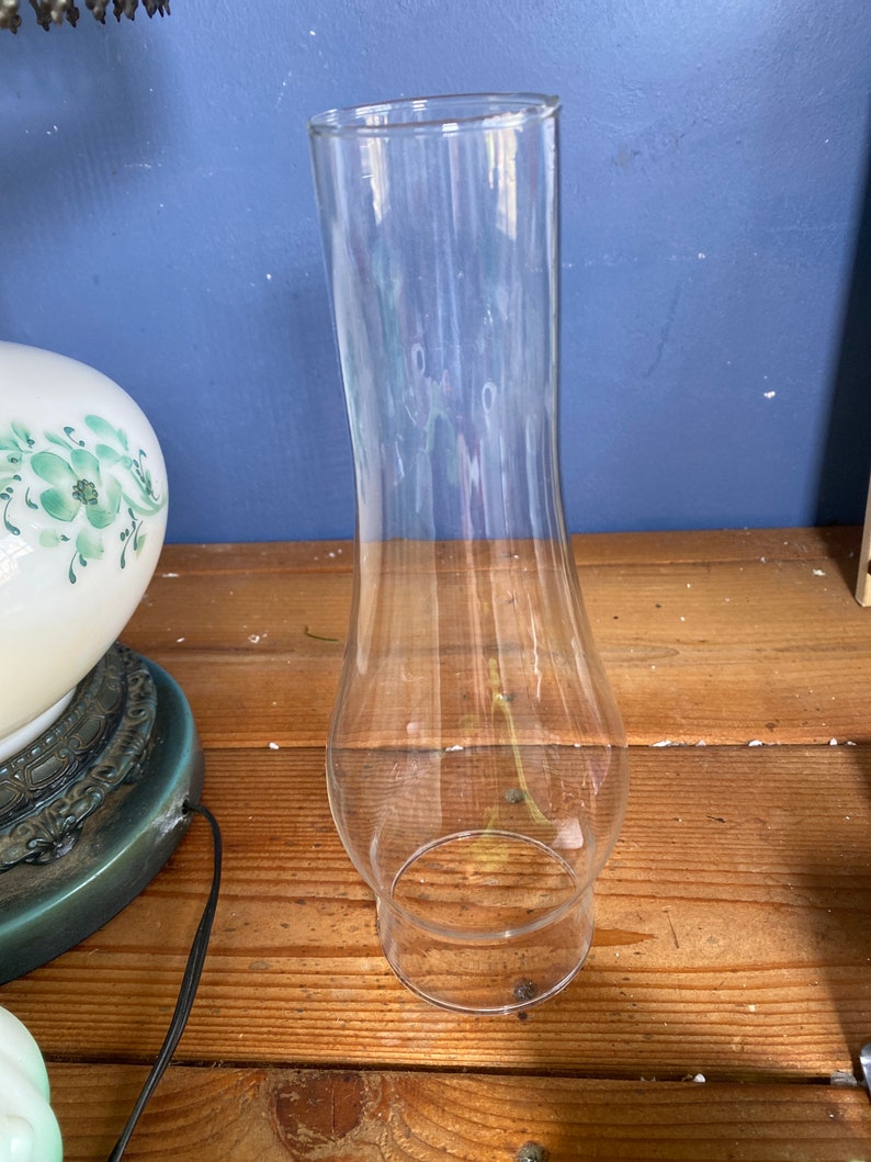 Vintage Green Milk Glass Hurricane Lamp Etsy