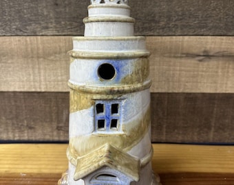 航海風沿岸陶器灯台キャンドルホルダー ティーライトランタン