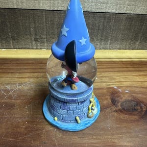Disney Cute Mickey Mouse Fantasia Sorcerer's Apprentice Figure Mini Snow Globe image 2