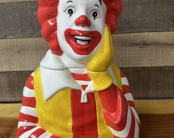 Vintage 1997 Ronald McDonald Treasure Craft 12.5" Cookie Jar McDonald's In Box