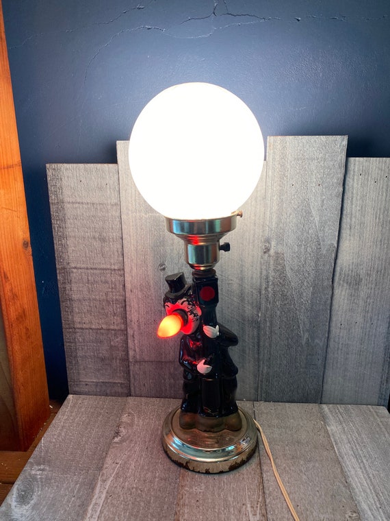 Vintage Bar Table Lamp Hobo Clown Etsy