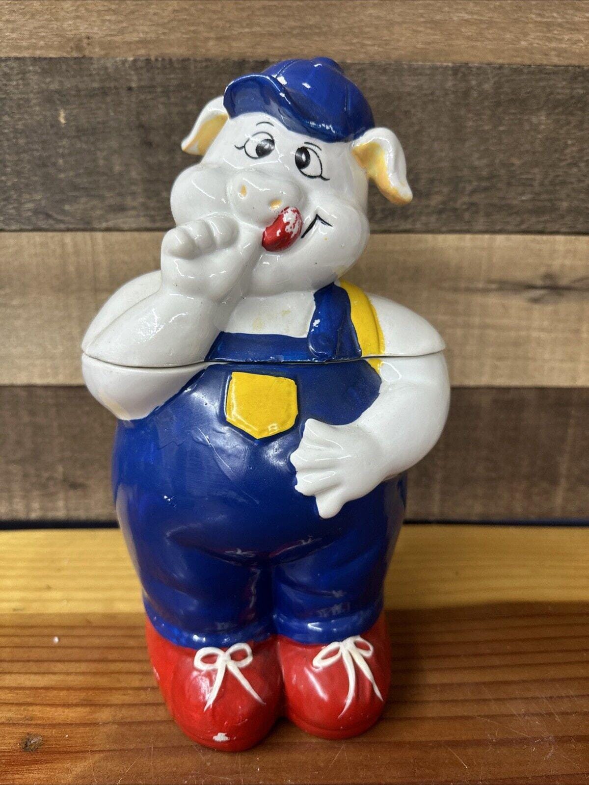 Farmer Pig Cookie Jar - Etsy