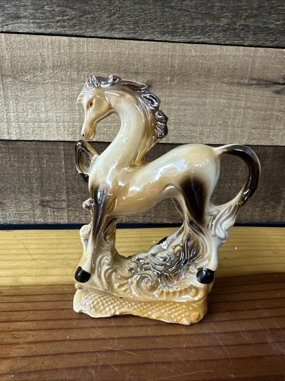 【美品】ウマ　馬　陶器　イタリア　置物　インテリア　工芸品　美術品　A3393 Vintage Horse Ceramic object/ビンテージ 陶器製 馬 オブジェ/置物(A543)