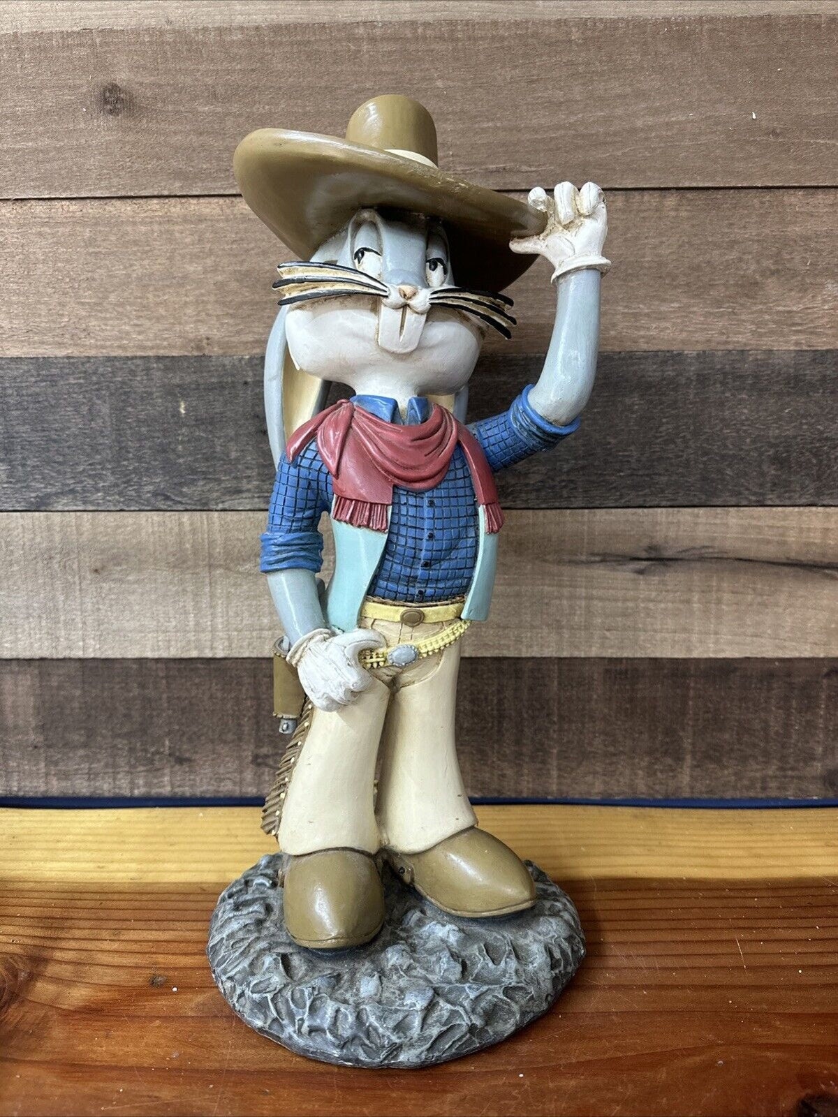 Warner Bros 1994 Brand Bugs Bunny Cowboy 17” Big Fig Sculpture