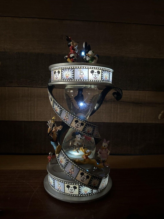 Disney Lighted Mickey Fab 5 Movie Strip Hourglass Snowglobe -flaw