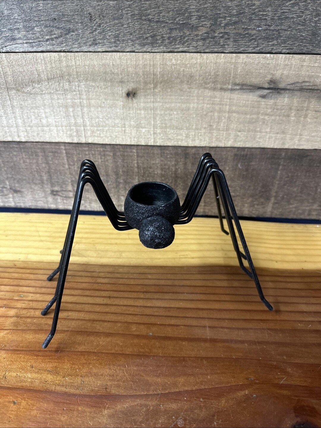 Black Metal Glitter Spider Votive Tealight Candle Holder Halloween ...