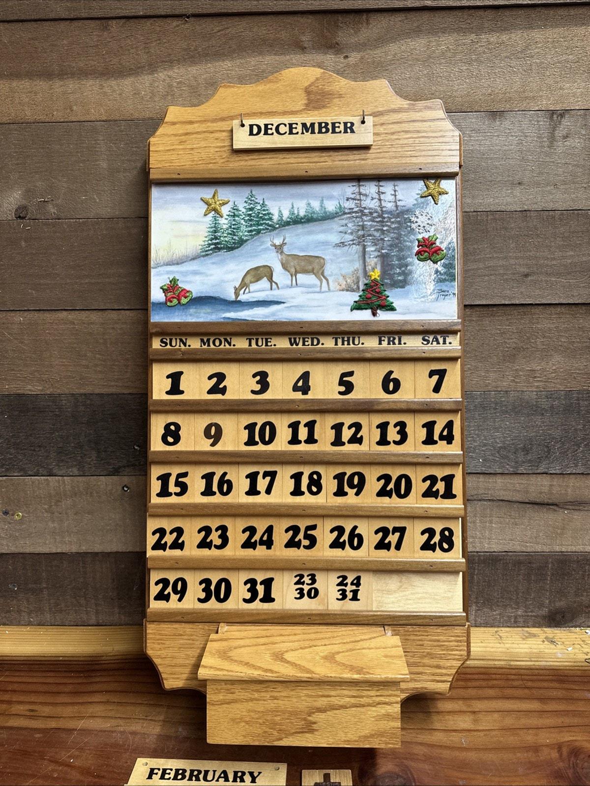 Vintage wooden perpetual calendar - Etsy 日本