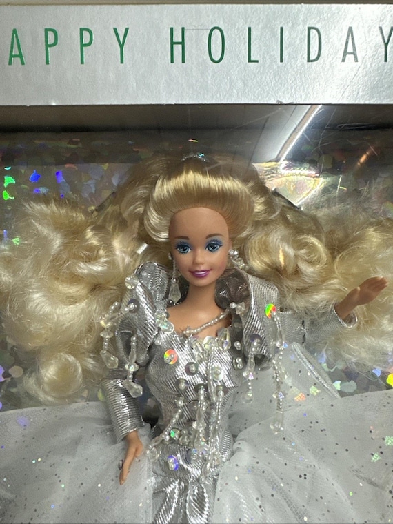 1992 Happy Holidays Special Edition Crystal and Silver Barbie Doll