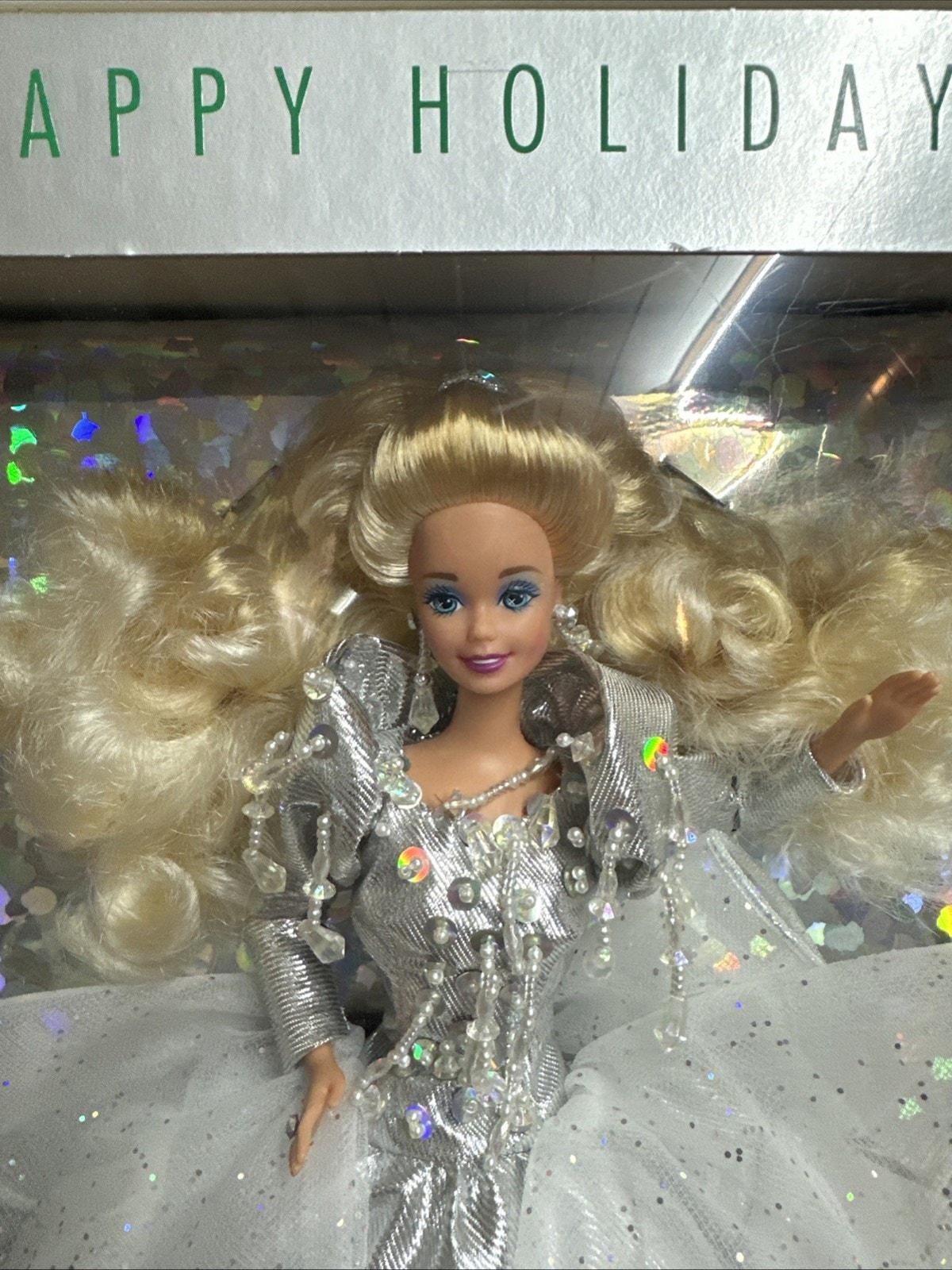 1992 Happy Holidays Special Edition Crystal and Silver Barbie Doll