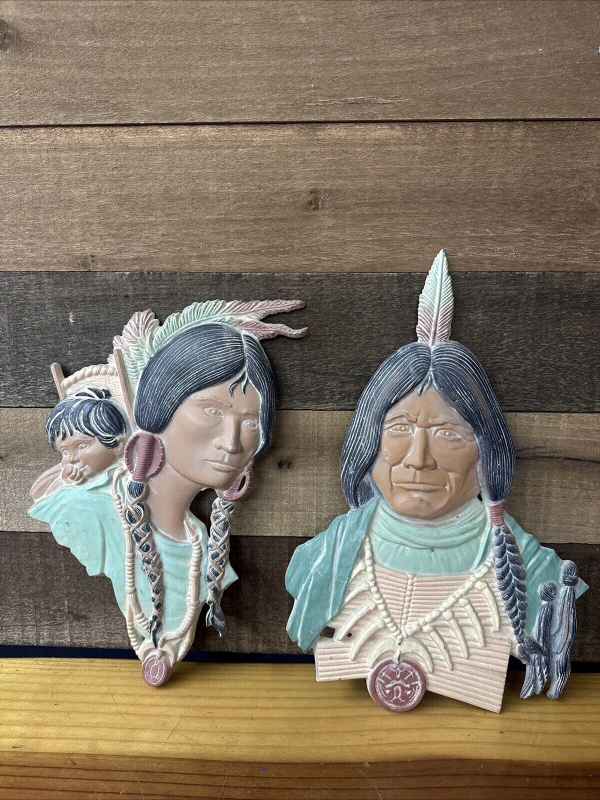 Vintage 1970's Sexton Native American Indian Metal Wall Hanging