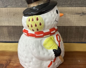 Christmas Cookie Snowman Cookie Jar by Gibson Housewares 10