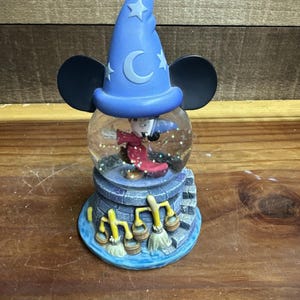 Disney Cute Mickey Mouse Fantasia Sorcerer's Apprentice Figure Mini Snow Globe image 6