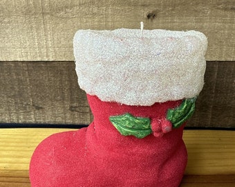 Vintage Santa Boot Candle 5.5”