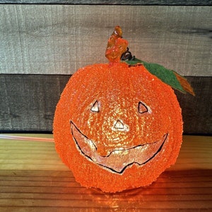 Acrylic Lighted Jack O Lantern Pumpkin