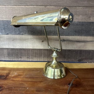 Vintage messing bankiers piano bureaulamp