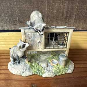 Lowell Davis Schmid Stirring Up Trouble Raccoons Rabbit Limited Ed. Signed