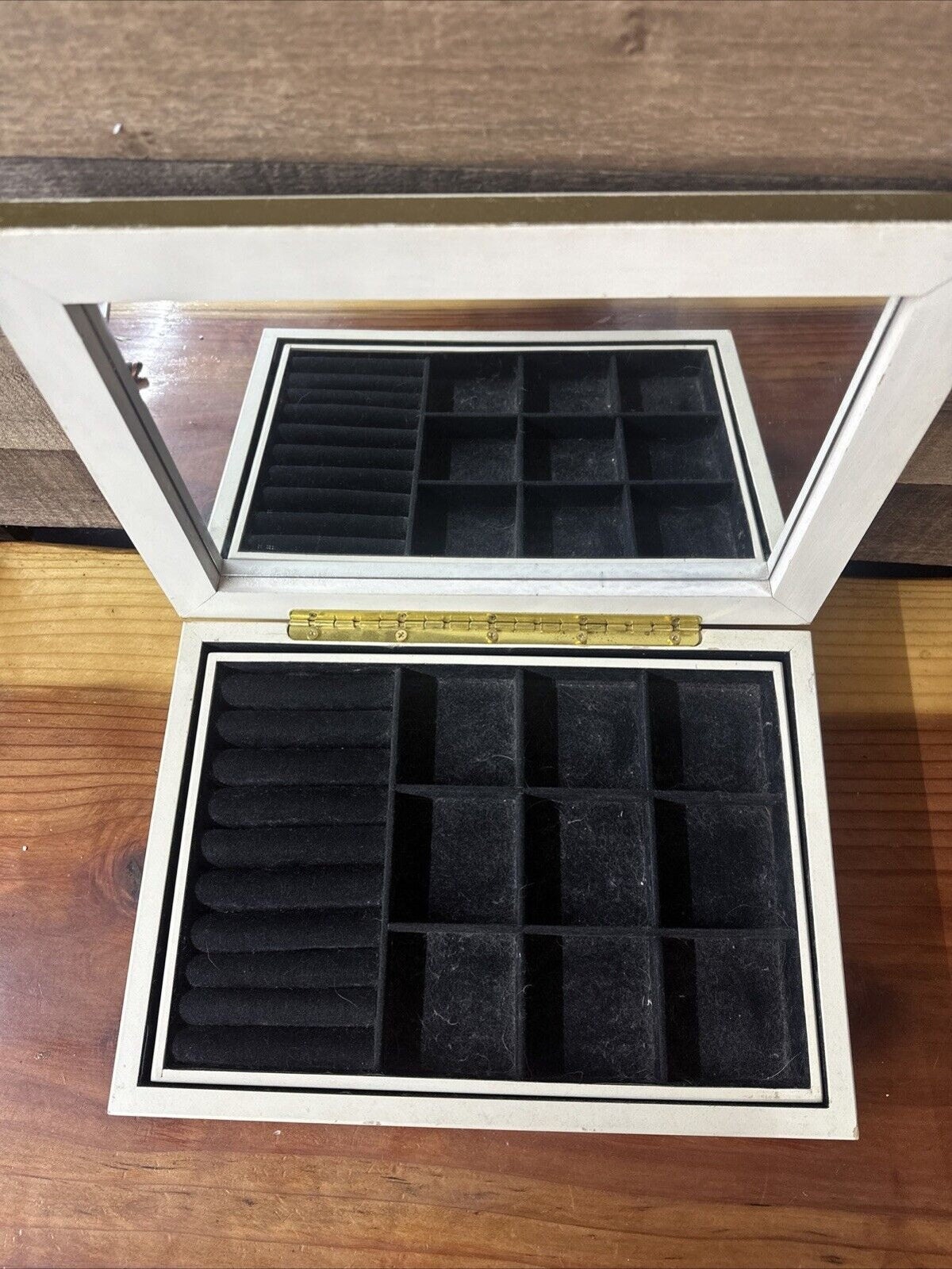 ヴィンテージ バタフライ ジュエリーボックス ミラー付き 14x10.5