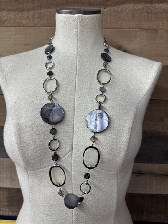 Lia Sophia Bungalow Mother of Pearl Disc Necklace Etsy Australia