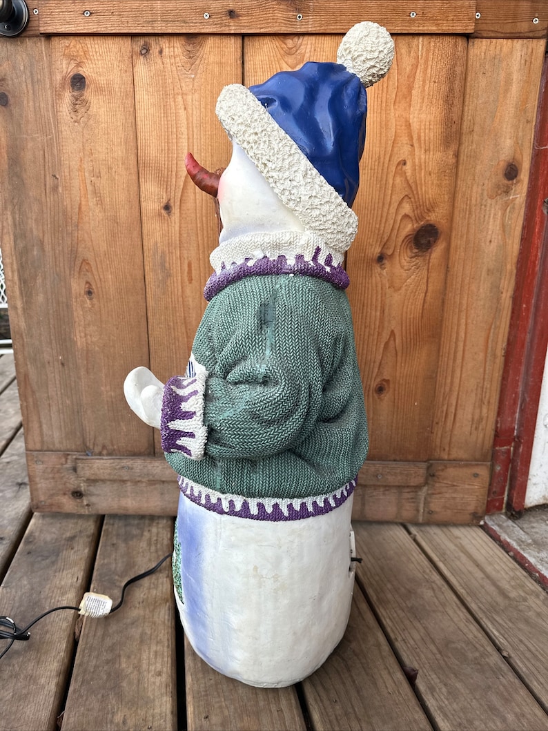 Enchanted Forest 32 Resin Fiber Optic Snowman Need Bulb Etsy