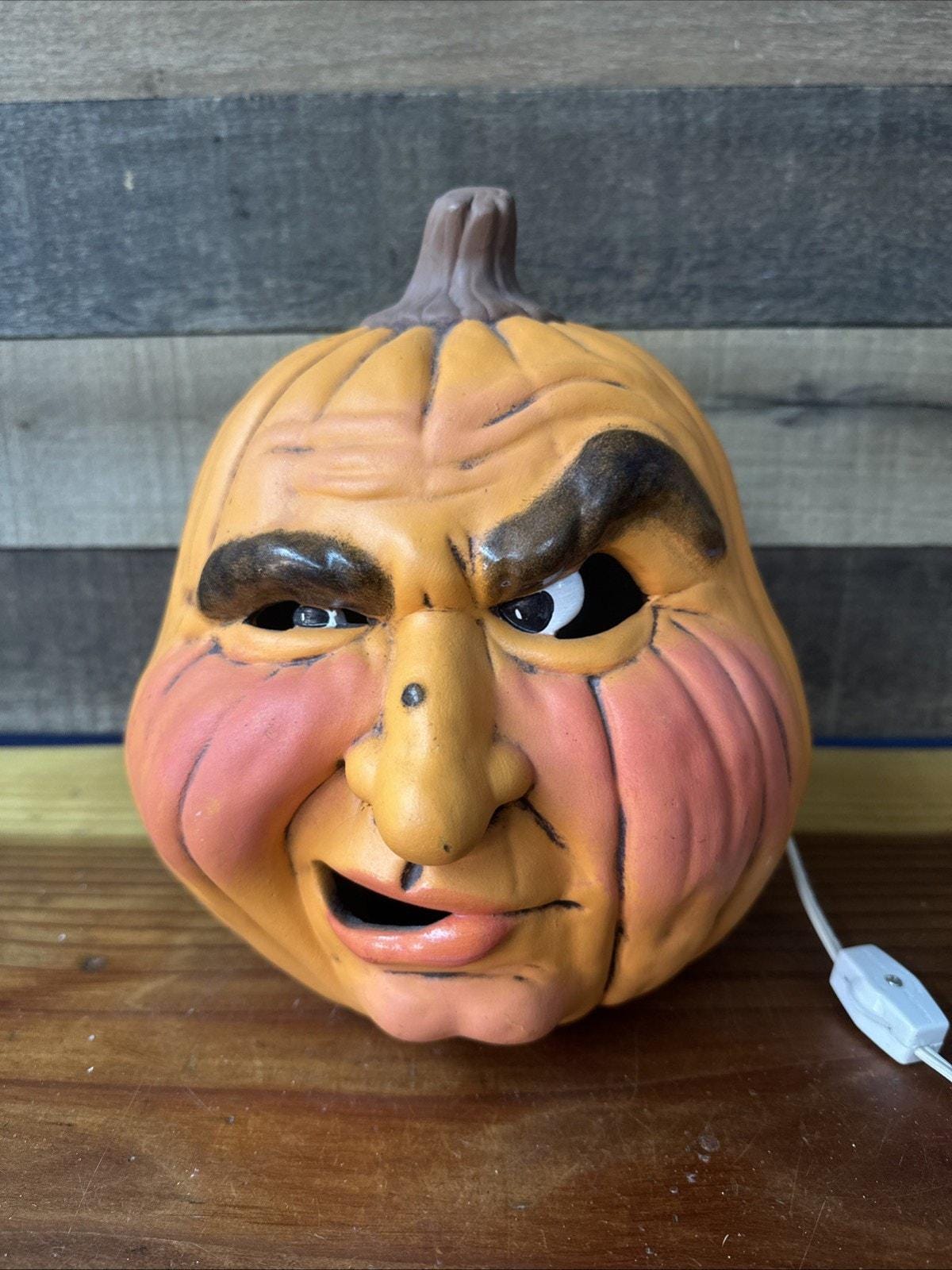 ビンテージ　ハロウィン　ジャックオーランタンランプ ヴィンテージセラミック製ハロウィンジャック・オー・ランタン、歪んだ